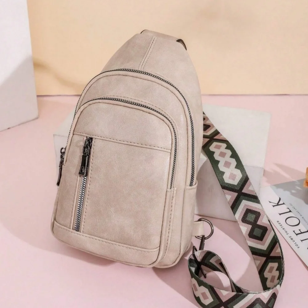 Luxe Vegan Leather Zip up Crossbody Back Pack Bag - Picture 2 of 16